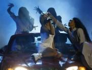 Singer Selena Gomez flashes knickers during performance at 2017 American Music Awards.