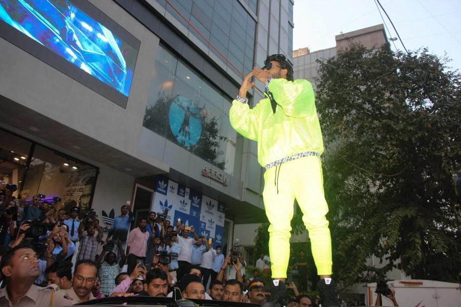 Bollywood actor Ranveer Singh wows in Neon Dress at Adidas Store Launch in Mumbai. Ranveer Singh,actor Ranveer Singh,Ranveer Singh in Neon Dress,Ranveer Singh Neon Dress,Ranveer Singh at Adidas store launch,Adidas store launch,Adidas store launch pics,Adidas store launch images,Adidas store launch stills,Adidas store launch pictures,Adi