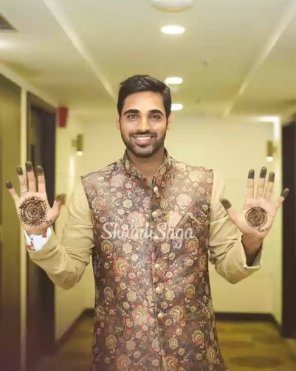 Bhuvneshwar Kumar & Nupur Nagar's Haldi and Mehandi ceremony. Bhuvneshwar Kumar,Bhuvneshwar Kumar fiancee Nupur Nagar,Bhuvneshwar Kumar haldi Ceremony Pics,Bhuvneshwar Kumar Mehndi pics,Instagram,Nupur Nagar,Shikhar Dhawan,Bhuvneshwar Kumar wedding,Bhuvneshwar Kumar marriage