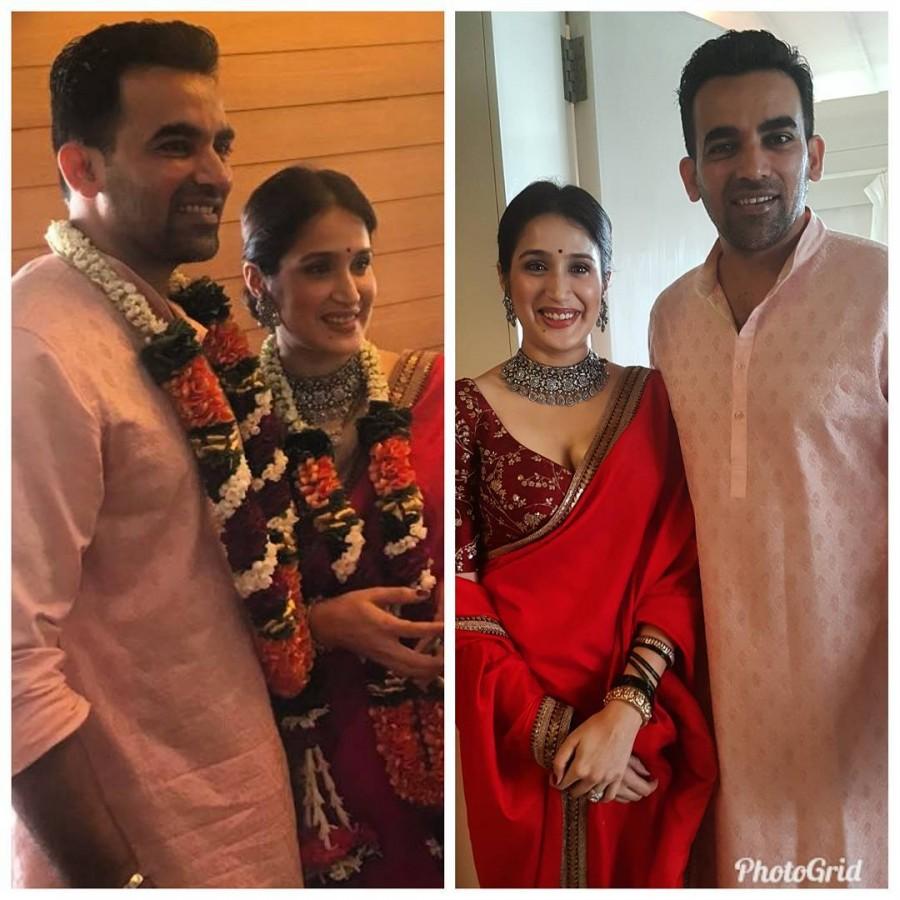 Senior Indian cricketer Zaheer Khan ties the knot with actor Sagarika Ghatge at a private a ceremony. Zaheer Khan,Zaheer Khan wedding,Zaheer Khan marriage,Zaheer Khan weds Sagarika Ghatge,Sagarika Ghatge wedding,Sagarika Ghatge marriage,zaheer khan wife sagarika ghatge