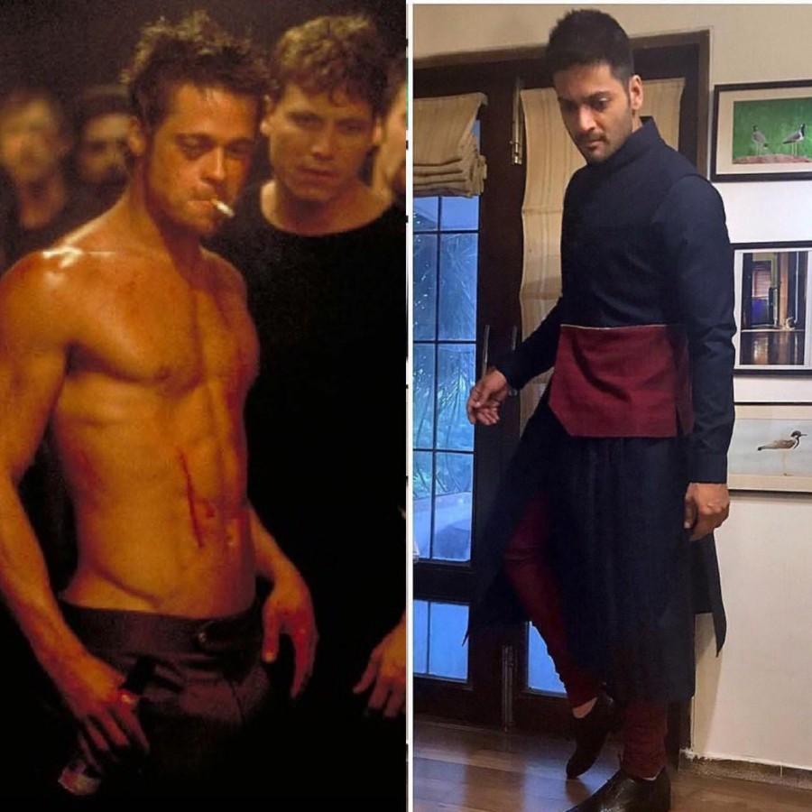 Ali has gone through a complete image change over with his character in Mirzapur. The show has a rural setting from North of India and for the first time, he will part seen portraying a grey shaded character. His character required to don a typical north Indian gangster look mouthing typical local language. After a lot of look tests, the makers zeroed in a look that has an uncanny resemblance to look of Brad Pitt’s in the Hollywood action film Fight Club. In the film Fight Club, Pitt character displayed an ultra lean physique that took the world by storm. Ali Fazal,actor Ali Fazal,Brad Pitt,Ali Fazal as Brad Pitt,Ali Fazal's look similar to Brad Pitt