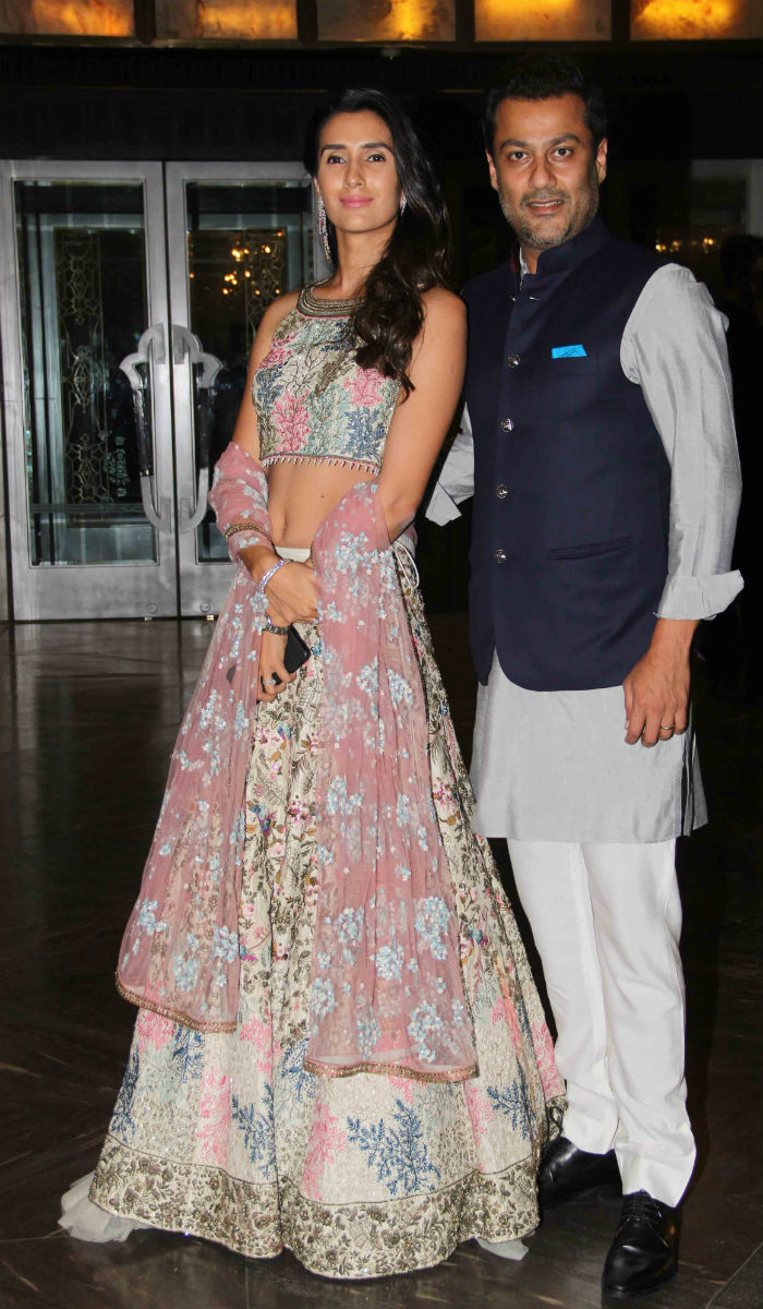 Abhishek Kapoor and with wife Pragya spotted at Sagarika Ghatge & Zaheer Khan Wedding Reception. Sachin Tendulkar,Harbhajan Singh,Parthiv Patel,Ajit Agarkar,Sagarika Ghatge & Zaheer Khan Wedding Reception,Sagarika Ghatge Wedding Reception,Zaheer Khan Wedding Reception