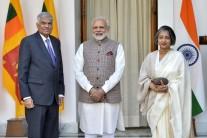 Prime Minister Narendra Modi met his Sri Lankan counterpart Ranil Wickremesinghe here on Thursday.