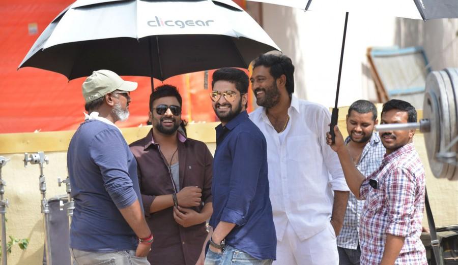 Pavan Mallela, Nara Rohit, Naga Shaurya, Ajay at Balakrishnudu shooting spot. Samantha Akkineni,Sai Dharam Tej,Manchu Vishnu,Balakrishnudu shooting spot,Balakrishnudu,Balakrishnudu on the sets,Nara Rohit,Regina Cassandra