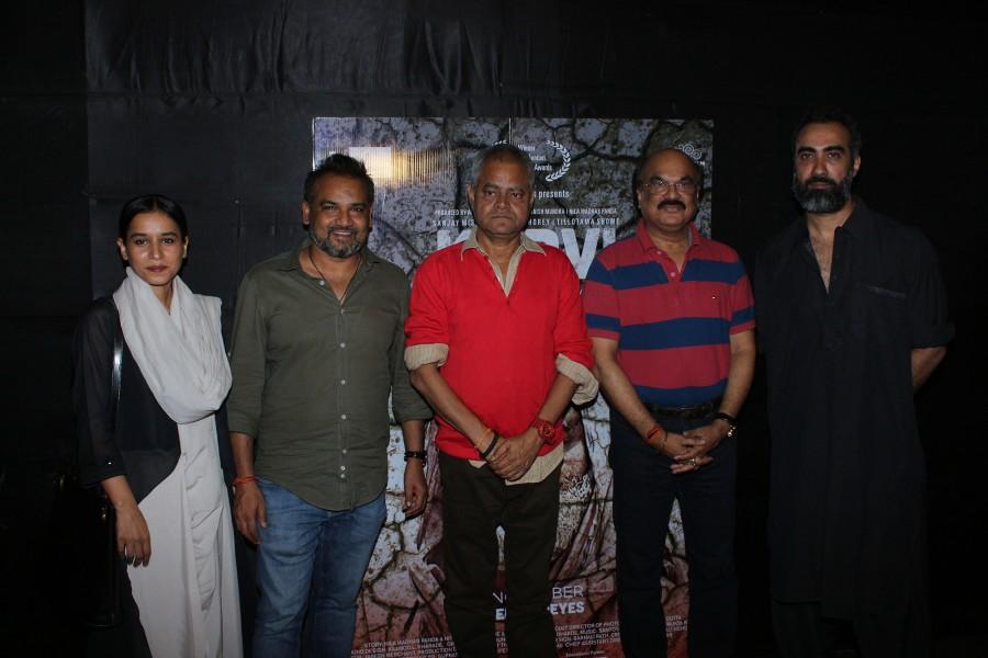 Tillotama Shome, Nila Mahdab Panda, Sanjay Mishra, Akshay Kumar Parija and Ranvir Shorey at a special screening of their film, Kadvi Hawa at Lightbox. Ranvir Shorey,Bhumi Pednekar,Tillotama Shome,Sanjay Mishra,Nila Mahdab Panda,Kadvi Hawa special screening,Kadvi Hawa,Kadvi Hawa special screening pics,Kadvi Hawa special screening images,Kadvi Hawa special screening stills
