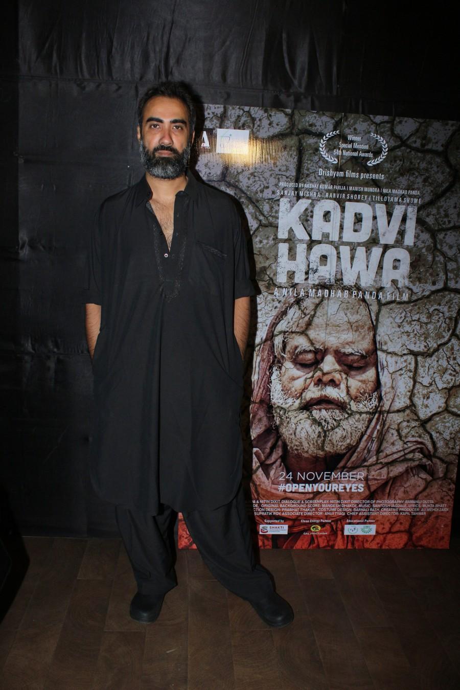 Ranvir Shorey at a special screening of his film, Kadvi Hawa at Lightbox. Ranvir Shorey,Bhumi Pednekar,Tillotama Shome,Sanjay Mishra,Nila Mahdab Panda,Kadvi Hawa special screening,Kadvi Hawa,Kadvi Hawa special screening pics,Kadvi Hawa special screening images,Kadvi Hawa special screening stills