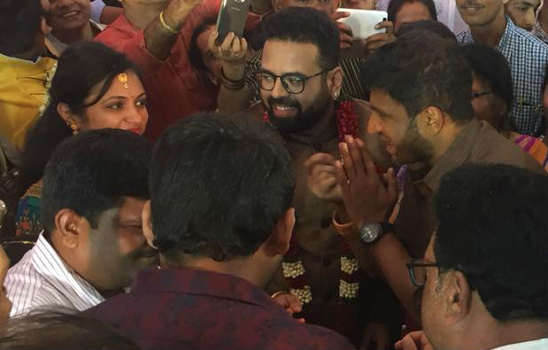 Puneeth Rajkumar,Yash & Radhika Pandit,Yash,Radhika Pandit,Santhosh Anandram engagement,Santhosh Anandram,director Santhosh Anandram engagement