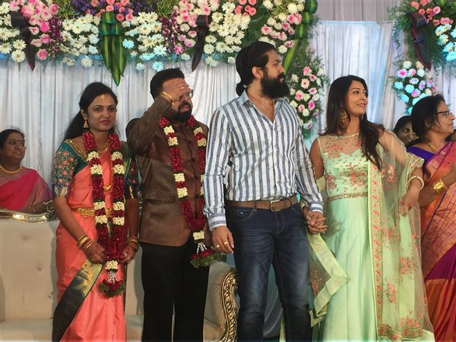 Yash & Radhika Pandit at Santhosh Anandram engagement. Puneeth Rajkumar,Yash & Radhika Pandit,Yash,Radhika Pandit,Santhosh Anandram engagement,Santhosh Anandram,director Santhosh Anandram engagement