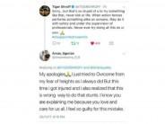 The actor shared, "Sorry, but that’s so stupid of you to try something like that. Never risk your life. When action heroes perform something alike on screens, they do it under the supervision of professionals. Never ever try doing all this on your own. Disappointed to see this." As soon as Tiger tweeted the fan immediately apologised sharing, "My apologies@iTIGERSHROFF.I just tried to Overcome from my fear of heights as i always did But this time i got injured and also realized that this is wrong way to do that stunts.I know you are explaining me because you love and care for us all.I feel so guilty for this mistake".