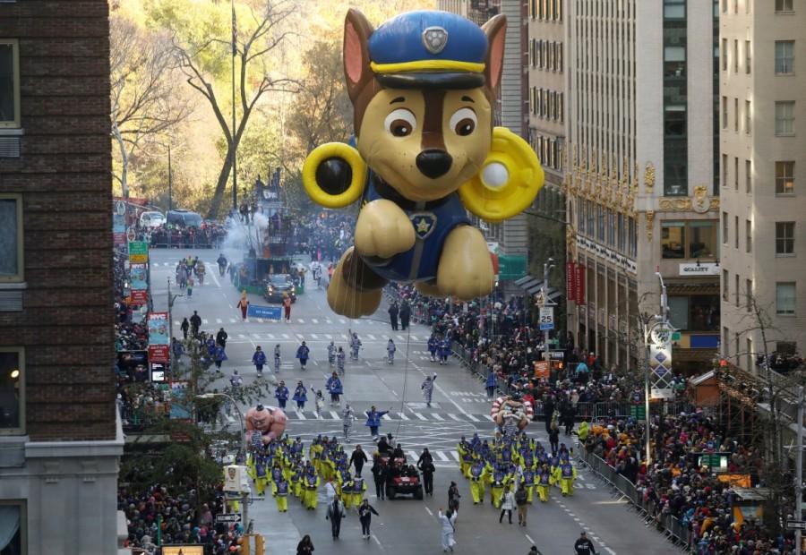 Paw Patrol's Chase balloon make its way down 6th Ave during the 91st Macy's Thanksgiving Day Parade in the Manhattan borough of New York City, New York, U.S., November 23, 2017. Thanksgiving Day Parade,Thanksgiving Day,Macy's Thanksgiving Day Parade,Macy's Thanksgiving Day Parade pics,Macy's Thanksgiving Day Parade images,Macy's Thanksgiving Day Parade stills,Macy's Thanksgiving Day Parade pictures