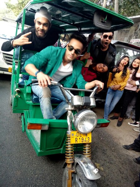 Early this month, they were gallivanting on Mumbai streets. Where they went and   did what they love. The team has set a notch higher in their Jugaady level by spreading Fukrapanti in Delhi. Hunny,Choocha,Lali and Bholi Punjaban,Fukrey Returns,Fukrey Returns team