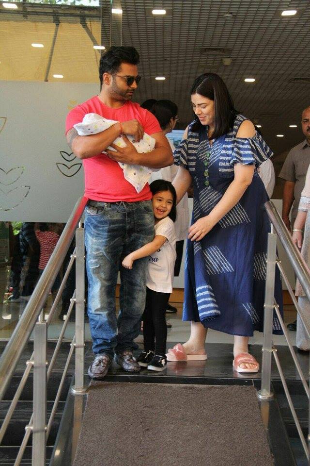 Sachiin Joshi and Urvashi Sharma spotted outside the hospital post the arrival of their baby boy. Sachiin Joshi and Urvashi Sharma,Sachiin Joshi,Urvashi Sharma,Sachiin Joshi and Urvashi Sharma baby boy