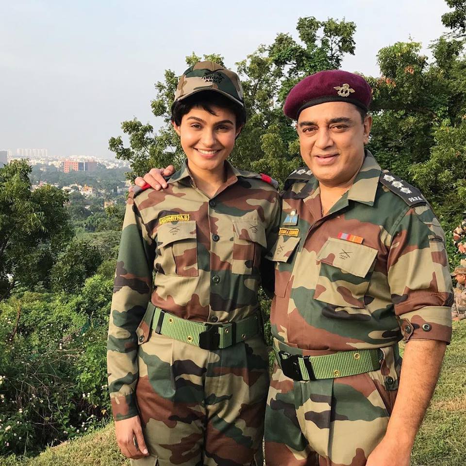 "Shooting for 'Vishwaroopam 2' and Hindi 'Vishwaroop 2'. Last stint. Exciting. OTA Chennai makes the nation and me proud. The only academy that trains lady officers in India. I salute the ladies and especially my most favourite lady...India. Maa tujhe salaam," he captioned the image. Ulaganayagan Kamal Haasan,Kamal Haasan,Vishwaroopam 2,Vishwaroopam 2 on the sets,Vishwaroop 2,Kamal Haasan Vishwaroopam 2