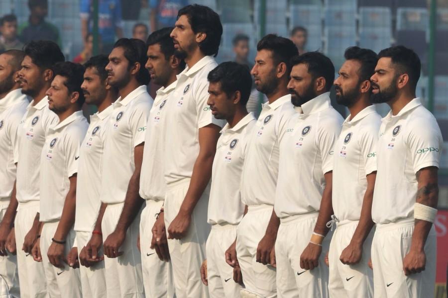 Teams: India: Shikhar Dhawan, Murali Vijay, Cheteshwar Pujara, Virat Kohli(c), Ajinkya Rahane, Rohit Sharma, Ravichandran Ashwin, Wriddhiman Saha(w), Ravindra Jadeja, Mohammed Shami, Ishant Sharma. Virat Kohli,India vs Sri Lanka,India vs Sri Lanka 2017,India vs Sri Lanka 3rd Test,Ferozeshah Kotla Cricket Ground,India won the toss