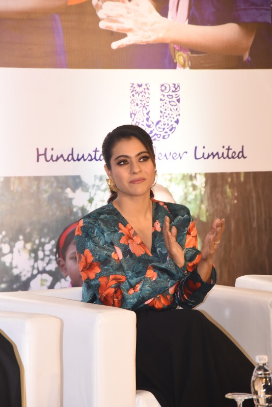 Bollywood actress Kajol unveils 'Help A Child Reach 5' Campaign For Hindustan Unilever's Lifebuoy in Mumbai. Kajol,actress Kajol,Help A Child Reach 5,Help A Child Reach 5 campaign