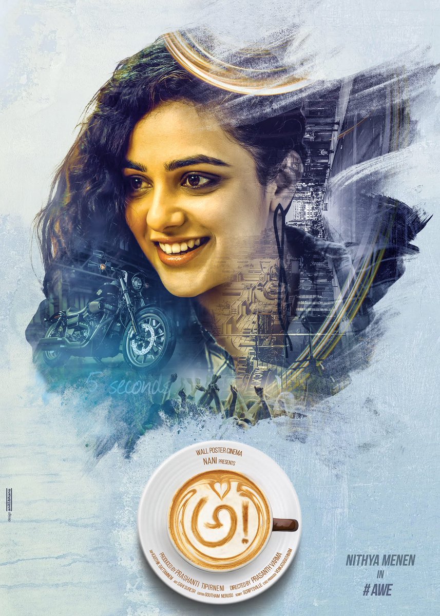 Here's actress Nithya Menen first look from Nani's maiden production Awe. Nithya Menen,actress Nithya Menen,Nithya Menen in Awe,Awe first look,Awe first look poster,Telugu movie Awe first look,Nani