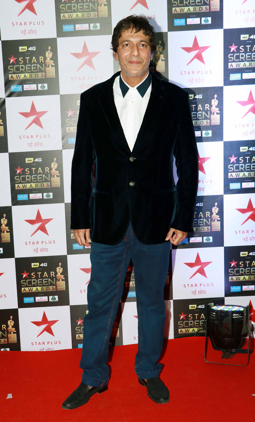 Chunky Pandey poses for the cameras at the Star Screen Awards at Bandra Kurla Complex in Mumbai. Bhumi Pednekar,Chunky Pandey,Daisy Shah,Diana Penty,Madhuri Dixit,Manisha Koirala,Shamita Shetty,Swara Bhaskar,Urvashi Rautela,Star Screen Awards 2017,Star Screen Awards,celebs at Star Screen Awards,Star Screen Awards pics,Star Screen Awards images,Star S