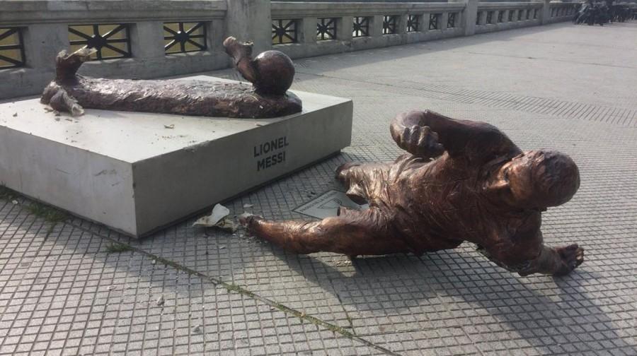 Photos on Sunday posted on social media showed the sculpture lying on its side on the pavement, having been chopped off at its ankles, reports Xinhua news agency. Police said they had no information about the identity of the perpetrators. Lionel Messi statue,Lionel Messi statue vandalise,Lionel Messi vandalise