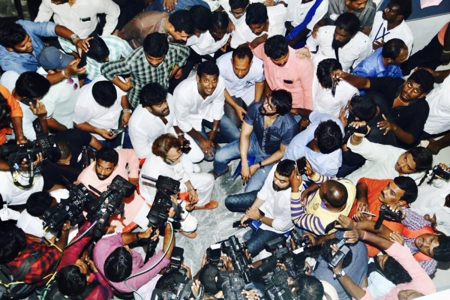 The poll body has also rejected the nomination form filed by late Tamil Nadu Chief Minister J.Jayalalithaa's niece J.Deepa, while accepting the nomination papers filed by candidates belonging to the ruling AIADMK (E.Madhusudhanan), DMK (N.Marudhu Ganesh), the Bharatiya Janata Party (K.Nagarajan) and over 50 independents. RK Nagar bypoll,Vishal,vishal krishna,actor vishal nomination cancelled,Vishal nomination,Vishal nomination rejected,Radhakrishnan Nagar assembly,Jayalalithaa