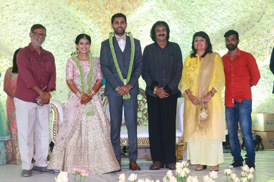 Aadhav and Vinodhnie wedding reception event held in Chennai. Celebs like Udhayanidhi Stalin, Raadhika Sarathkumar, Ramya Subramanian and others graced the event. Udhayanidhi Stalin,Raadhika Sarathkumar,Ramya Subramanian,Aadhav and Vinodhnie wedding reception,Aadhav and Vinodhnie reception,Aadhav wedding reception,Vinodhnie wedding reception,Sridevi Vijaykumar