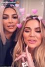Kim Kardashian and 'pregnant' Khloe Kardashian reunite on Snapchat.