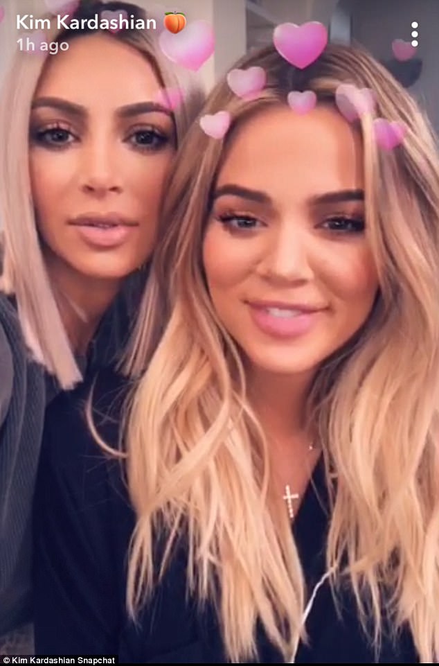 Kim Kardashian and 'pregnant' Khloe Kardashian reunite for Snapchat. Kim Kardashian,Khloe Kardashian,Kim Kardashian and Khloe Kardashian reunite,Kim Kardashian and Khloe Kardashian,Kim Kardashian and Khloe Kardashian on Snapchat