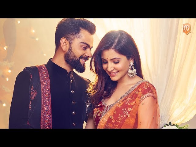 They looked so much in love in this wedding apparel ad. Virat Kohli and Anushka Sharma,Virat Kohli,Anushka Sharma,Virat Kohli and Anushka Sharma wedding,Virat Kohli and Anushka Sharma marriage
