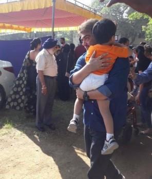 Thala Ajith spotted at Aathvik school event.