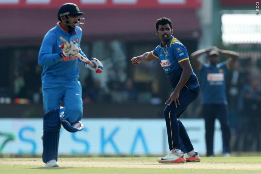 However, Yadav, who hit four boundaries, was sent back by Akila Dananjaya when his ball went past the outside edge. He was easily stumped by Niroshan Dickwella. Later, Jasprit Bumrah (0) and Yuzvendra Chahal (0 not out) failed to get amongst the runs. Dhoni, who stood firm while wickets kept falling, was the last man to be dismissed off a length delivery by Thisara Perrera which was chipped in the air and caught easily by Danushka Gunathilaka at the cover boundary. Sri Lanka thrash India,India vs Sri Lanka,Upul Tharanga,MS Dhoni,Suranga Lakmal