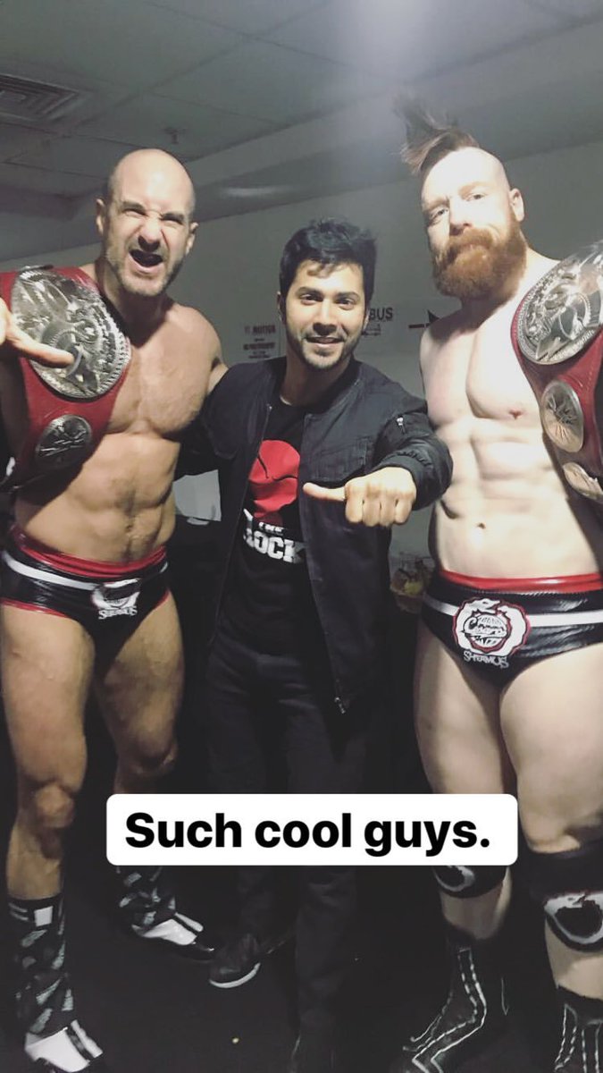 "With the very beautiful and hard as nails Sasha Banks. Thanks for making sure there weren't any shadows," Varun wrote alongside a selfie with Banks. He later shared a photograph with the Indo-Canadian wrestler Jinder Mahal and described him as humble. "With the very humble and down-to-earth Jinder Mahal... Excited about the show," he tweeted. Varun Dhawan meets Triple H,Varun Dhawan meets Sasha Banks,Varun Dhawan,Sasha Banks,Triple H,Triple H in India