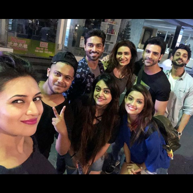 Divyanka Tripathi with Karishma Tanna, Adaa Khan and Karan Wahi in Pattaya. Divyanka Tripathi,actress Divyanka Tripathi,Divyanka Tripathi birthday,Divyanka Tripathi birthday celebration,Divyanka Tripathi birthday party,Vivek Dahiya,Divyanka Tripathi and Vivek Dahiya