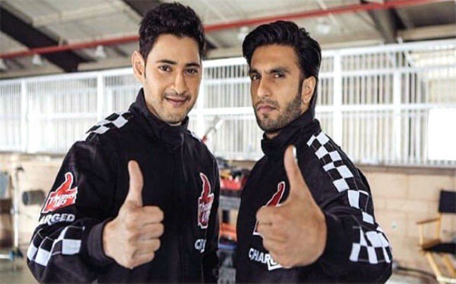 Mahesh Babu and Ranveer Singh look dashing together on the set of Thums Up Charged soft drink ad. Mahesh Babu and Ranveer Singh,Mahesh Babu,Ranveer Singh,Thums Up ad,Thums Up Charged soft drink ad
