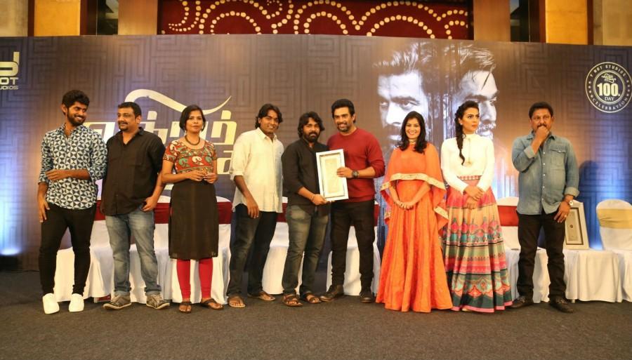 Vikram Vedha 100 days celebration function held at Chennai. Celebs like R Madhavan, Vijay Sethupathi, Varalaxmi Sarathkumar, Shraddha Srinath, Kathir, George Vijay and others graced the event. Vikram Vedha 100 days celebration,Vikram Vedha 100,R Madhavan,Vijay Sethupathi,Varalaxmi Sarathkumar,Shraddha Srinath,Vikram Vedha 100 days celebration pics,Vikram Vedha 100 days celebration images,Vikram Vedha 100 days celebration stills,Vikram Vedha 100