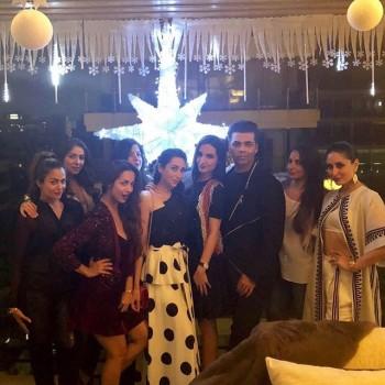 Kareena Kapoor, Karisma Kapoor, Karan Johar, Amrita Arora, Seema Khan, Bhavna Pandey at Malaika Arora's Pre-Christmas Bash!