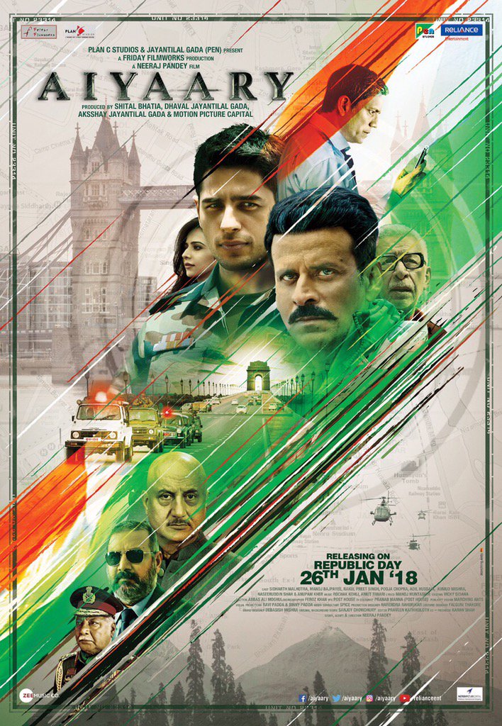 The makers unveiled the first look poster Aiyaary movie starring Sidharth Malhotra, Manoj Bajpayee, Rakul Preet Singh and Anupam Kher in the lead role. 'Aiyaary' revolves around two strong-minded army officers sharing a mentor-protege bond who have completely different views, yet right in their own ways. Neeraj Pandey,Sidharth Malhotra,Aiyaary,Aiyaary first look,Aiyaary first look poster,Aiyaary poster,Vijay Divas,Manoj Bajpayee,Rakul Preet Singh