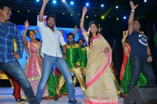 Telugu movie MCA Pre Release event held at Warangal. Celebs like Nani, Sai Pallavi, Dil Raju, Devi Sri Prasad, Vijay Varma and others graced the event.