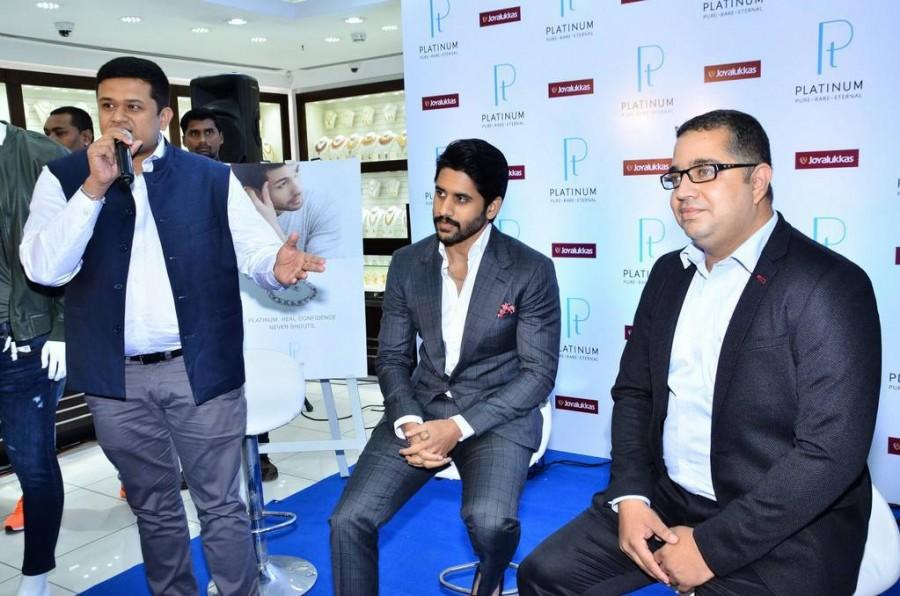 South Indian actor Naga Chaitanya launches Anunique Range of Platinum Men's Jewellery at Joyalukkas. Naga Chaitanya,actor Naga Chaitanya,Men Jewellery
