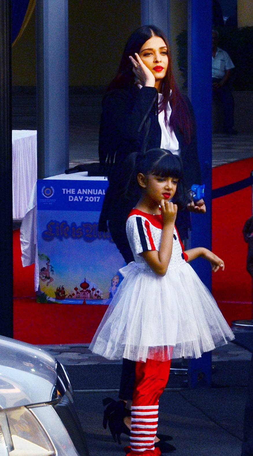Aishwarya Rai Bachchan with her daughter Aaradhya Bachchan at Dhirubhai Ambani International school at Bandra Kurla Complex in Mumbai. Abhishek Bachchan,Aishwarya Rai,Aishwarya Rai Bachchan,Aaradhya,Aaradhya bachchan
