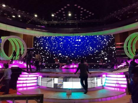 Actor Pawan Kalyan's Agnyaathavaasi audio launch: A glimpse at the arrangement of the Mega event.