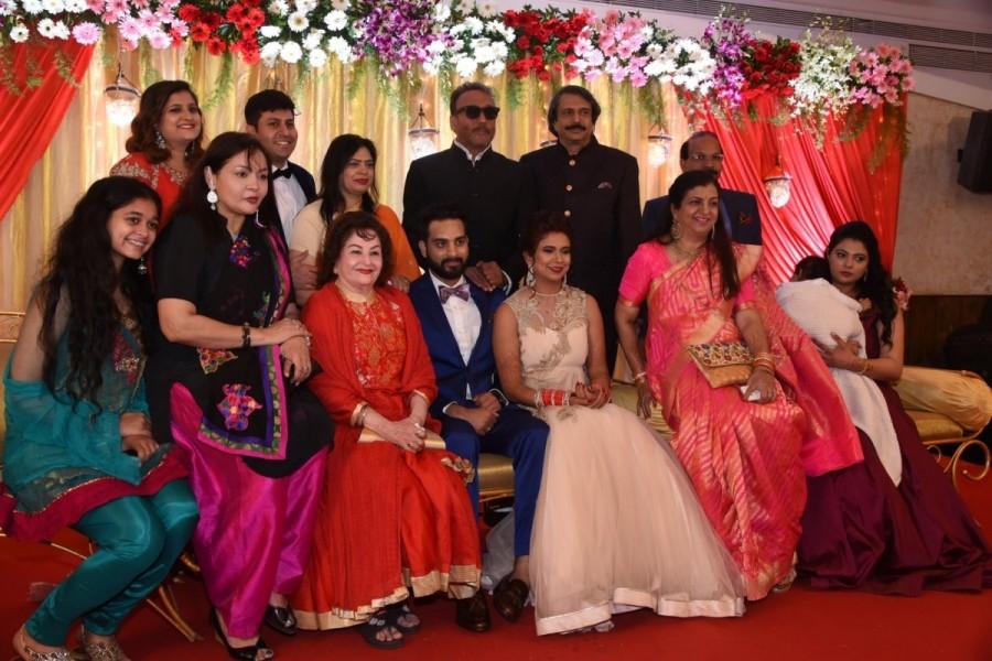 Jackie Shroff at journalist and author Chaitanya Padukone's daughter Apeksha Padukone'swedding ceremony in Mumbai. Jackie Shroff,Poonam Sinha,Chunky Pandey,Apekshas Padukone wedding,Apekshas Padukone marriage,Chaitanya Padukone,Chaitanya Padukone daughter