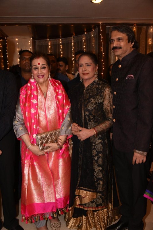 Former actress Poonam Sinha at journalist and author Chaitanya Padukone's daughter Apeksha Padukone's wedding ceremony in Mumbai on Dec 17, 2017. Jackie Shroff,Poonam Sinha,Chunky Pandey,Apekshas Padukone wedding,Apekshas Padukone marriage,Chaitanya Padukone,Chaitanya Padukone daughter