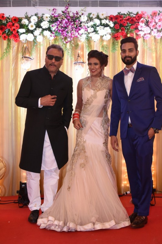 Actor Jackie Shroff at journalist and author Chaitanya Padukone's daughter Apeksha Padukone'swedding ceremony in Mumbai. Jackie Shroff,Poonam Sinha,Chunky Pandey,Apekshas Padukone wedding,Apekshas Padukone marriage,Chaitanya Padukone,Chaitanya Padukone daughter