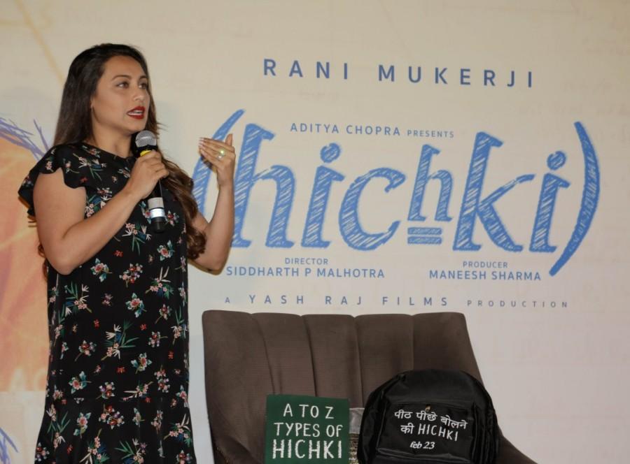 Actress Rani Mukerji on Tuesday launched the trailer of her comeback film "Hichki" here and said she has no issues romancing younger male actors on screen. "I will be very comfortable romancing younger actors on screen. I have romanced many actors on screen. As an actor, I am here to follow the instruction of film directors," Rani, 39, said. Rani Mukerji,Hichki Trailer launch,Hichki Trailer,Hichki Trailer launch pics,Hichki Trailer launch images,Hichki Trailer launch stills,Hichki Trailer launch pictures,Hichki Trailer launch photos