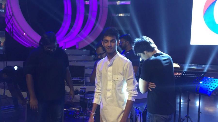 Music composer Anirudh Ravichander spotted at Pawan Kalyan's Agnyaathavaasi audio launch. Anirudh Ravichander,Music composer Anirudh Ravichande,Pawan Kalyan,Agnyaathavaasi audio launch,Agnyaathavaasi musi launch,Agnyaathavaasi audio launch pics,Agnyaathavaasi audio launch images,Agnyaathavaasi audio launch stills,Agnyaathavaasi audio launch pi