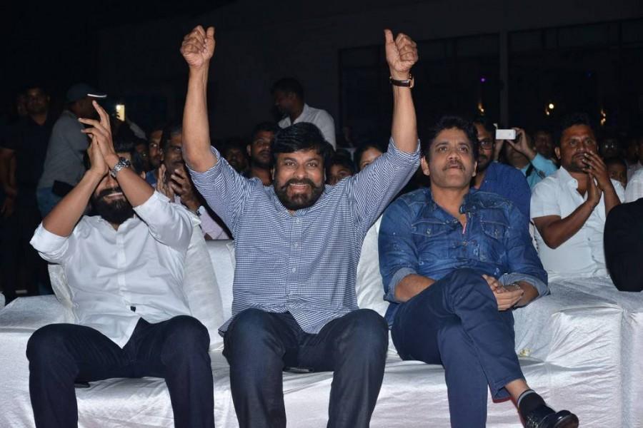 Ram Charan, Chiranjeevi, Nagarjuna at Hello movie Pre Release event. Chiranjeevi,Ram Charan,Naga Chaitanya,Samantha,Nagarjuna,Hello movie Pre Release event,Hello Pre Release event,Hello,Hello review,Hello movie review