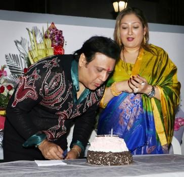 Govinda celebrate his birthday with wife Sunita Ahuja in Mumbai on Dec 21, 2017.