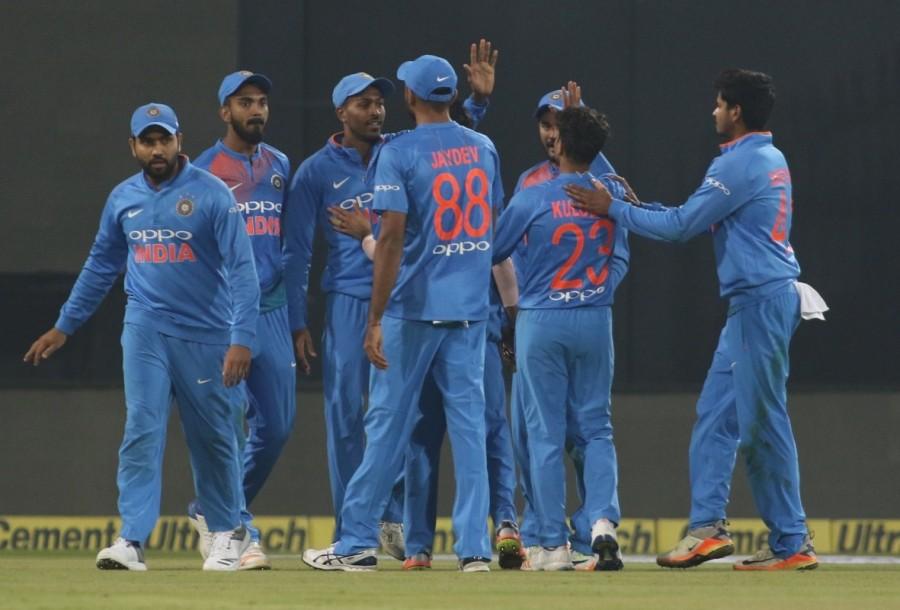 A good all-round performance helped India beat Sri Lanka by 88 runs in the second Twenty-20 International (T20I) match at the Holkar Cricket Stadium here on Friday. Skipper Rohit Sharma, who blasted a 35-ball century, piloted India to a mammoth 260, the joint-second highest T20I total. In reply Sri Lankan batsmen struggled and were dismissed at 172, losing the series 0-2. India beat Sri Lanka by 88 runs,India beat Sri Lanka,India trash Sri Lanka