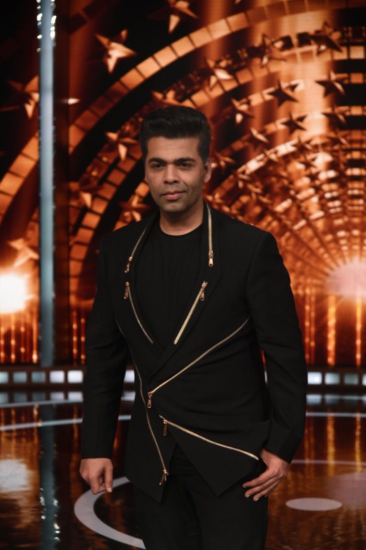 Karan Johar on India's Next Superstar sets. Priyanka Chopra,hot Priyanka Chopra,Priyanka Chopra curves,Karan Johar and Rohit Shetty,Karan Johar,Rohit Shetty,India's Next Super Star