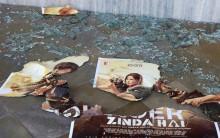 Shards of glass strewn on the floor along with torn poster of Salman Khan-Katrina Kaif starrer film "Tiger Zinda Hai" at a cinema hall in Bikaner on Dec 22, 2017. Rajasthan saw massive protests against the film with members of the Valmiki community disrupting the morning shows of "Tiger Zinda Hai"in many cinema halls across the state in protest against the alleged use of a pejorative word by Salman during a promotional event.