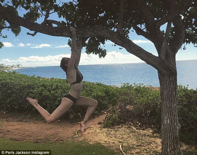 Paris shared a shot in which she was in a navy blue two-piece Calvin Klein bikini as she dangled from a tree trunk. She posted more shots, including one in which she and a friend posed holding doves in a village adorned with seasonal decorations. Paris Jackson,Paris Jackson celebrates holiday,Paris Jackson celebrates christmas,Paris Jackson bikini snaps,Paris Jackson bikini pics,Paris Jackson bikini images,Paris Jackson bikini stills,Paris Jackson bikini pictures
